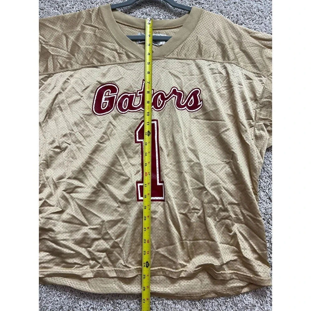 Vintage Florida Gators #1 Jersey Powers Brand Cropped Gold Red Football Shirt XL - Picture 3 of 7